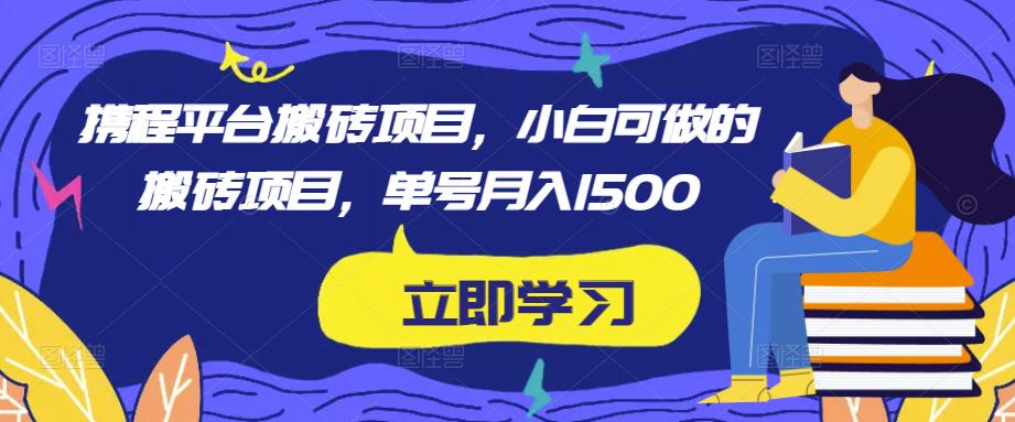 携程平台搬砖项目,小白可做的搬砖项目,单号月入1500-风淘社