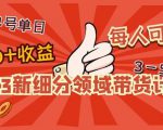 2023新细分领域带货计划:单号单日1000+收益不难,每人可操作3-5个账号-风淘社