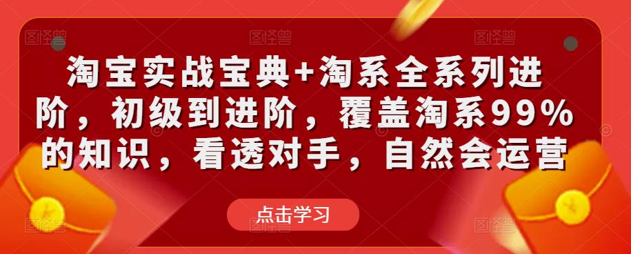 淘宝实战宝典+淘系全系列进阶,初级到进阶,覆盖淘系99%的知识,看透对手,自然会运营-风淘社
