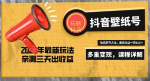 7天螺旋起号,打造一个日赚5000+的抖音壁纸号(价值688)-风淘社