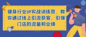 健身行业IP实战训练营,教你通过线上引流获客,引爆门店的流量和业绩-风淘社