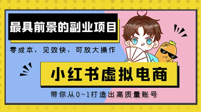 小红书蓝海大市场虚拟电商项目,手把手带你打造出日赚2000+高质量红薯账号-风淘社