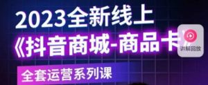 老陶电商·抖音商城商品卡,2023全新线上全套运营系列课-风淘社