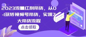 2023流量红利带货，从0-1玩转视频号带货，实操7大带货流程-风淘社