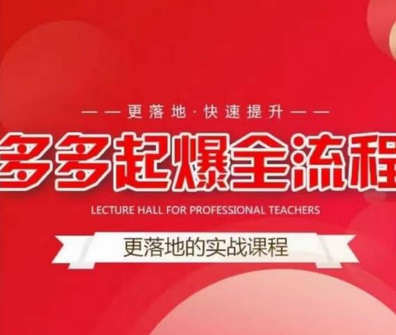 互力-多多新品打爆全流程，拼多多14天拉搜索自然流量，更落地·快速提升-风淘社