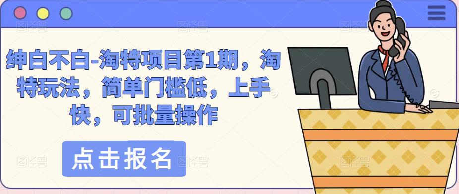 绅白不白-淘特项目第1期,淘特玩法,简单门槛低,上手快,可批量操作-风淘社