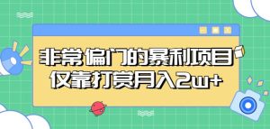 非常偏门的暴利项目，仅靠打赏月入2w+-风淘社