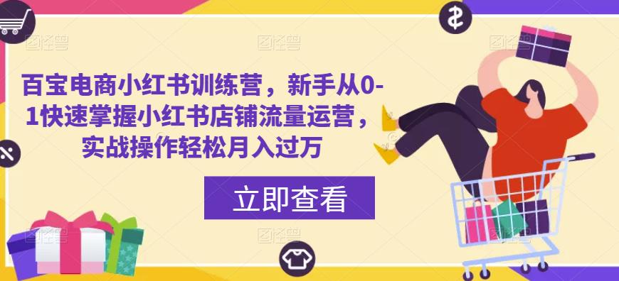 百宝电商小红书训练营,新手从0-1快速掌握小红书店铺流量运营,实战操作轻松月入过万-风淘社