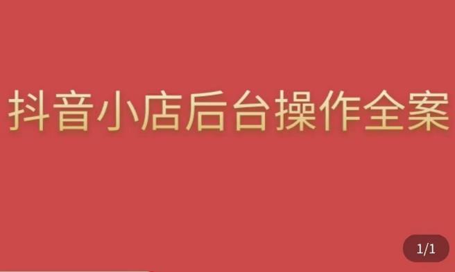 颖儿爱慕·抖店后台操作全案,对抖店各个模块有清楚的认知以及正确操作方法-风淘社