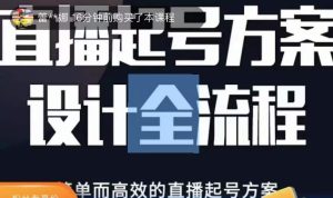 2023正价控流起号课，直播起号方案设计全流程，简单而高效的直播起号方案-风淘社