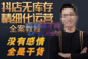 陈南丰·抖店无库存精细化运营，别人玩付费流量通投拉满，我们截他们的流，干倒付费-风淘社