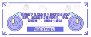 听潮阁学社汽水音乐项目实操课全流程,2023超级蓝海项目,汽水音乐推广,0粉丝也能做-风淘社