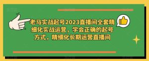 老马实战起号2023直播间全套精细化实战运营,学会正确的起号方式,精细化长期运营直播间-风淘社