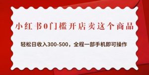 小红书0门槛开店卖这个商品，轻松日收入300-500，全程一部手机即可操作-风淘社