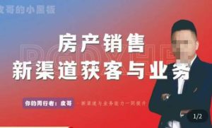 皮哥·房产销售新渠道获客与业务,打造新时代房产经纪达人,助力行业新人成长为业内精英-风淘社