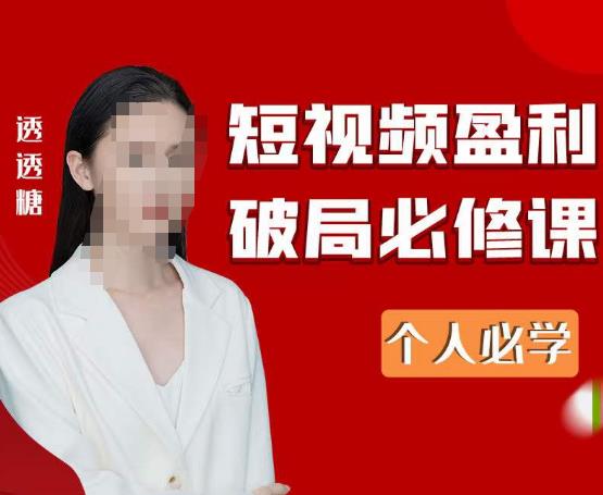2023最新透透糖短视频盈利破局必修课——个人必学-风淘社
