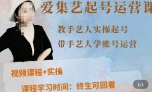 手艺人起号运营课程,教手艺人实操起号,带手艺人学账号运营-风淘社