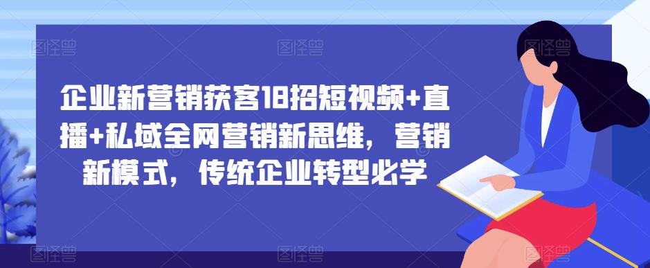 企业新营销获客18招短视频+直播+私域全网营销新思维,营销新模式,传统企业转型必学-风淘社