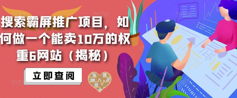 搜索霸屏推广项目,如何做一个能卖10万的权重6网站(揭秘)-风淘社