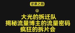 大光的拆迁队(30个片),揭秘博主的流量密码,疯狂的拆片会-风淘社