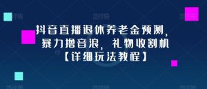 抖音直播退休养老金预测，暴力撸音浪，礼物收割机【详细玩法教程】-风淘社
