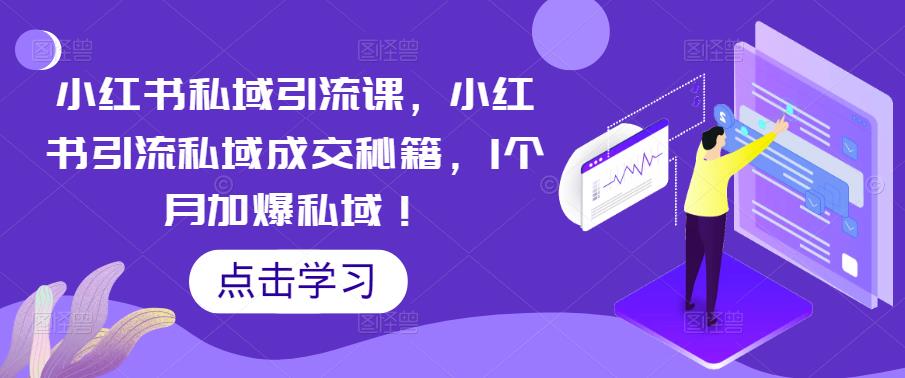 小红书私域引流课,小红书引流私域成交秘籍,1个月加爆私域!-风淘社
