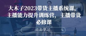 大木子2023带货主播系统课,主播能力提升训练营,主播带货必修课-风淘社