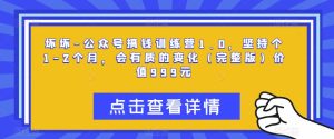 坏坏-公众号搞钱训练营1.0,坚持个1-2个月,会有质的变化(完整版)价值999元-风淘社