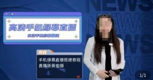 宁老师餐饮行业手机绿幕直播课程,高清手机绿幕直播搭建教程,直播场景拍摄-风淘社
