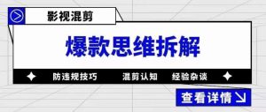 影视混剪爆款思维拆解，从混剪认知到0粉丝小号案例，讲防违规技巧，混剪遇到的问题如何解决等-风淘社