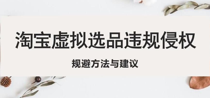 淘宝虚拟违规侵权规避方法与建议,6个部分详细讲解,做虚拟资源必看-风淘社