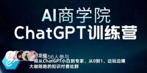 AI商学院·ChatGPT训练营,从0-1从小白到专家,边玩边赚,保姆级课程(视频+文档)-风淘社