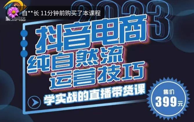 李扭扭·2023自然流运营技巧，纯自然流不亏品起盘直播间，实战直播带货课（视频课+话术文档）-风淘社