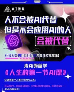 AI领航-人生第一节AI课,拉开你与普通工作者的距离!30位AI领域极客,汇集1000小时Al心得-风淘社