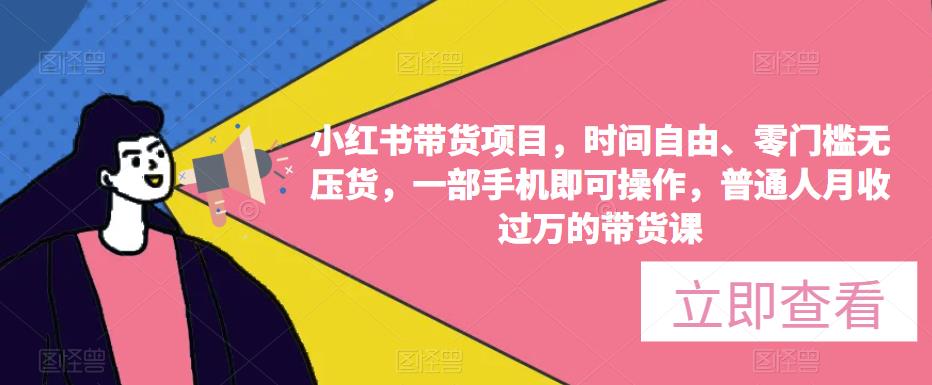 小红书带货项目,时间自由、零门槛无压货,一部手机即可操作,普通人月收过万的带货课-风淘社