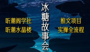 听潮阁学社听潮水晶楼抖音冰糖故事会项目实操,小说推文项目实操全流程,简单粗暴!-风淘社