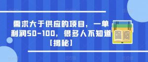 需求大于供应的项目，一单利润50-100，很多人不知道【揭秘】-风淘社
