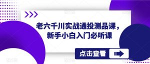 老六千川实战通投测品课，新手小白入门必听课-风淘社