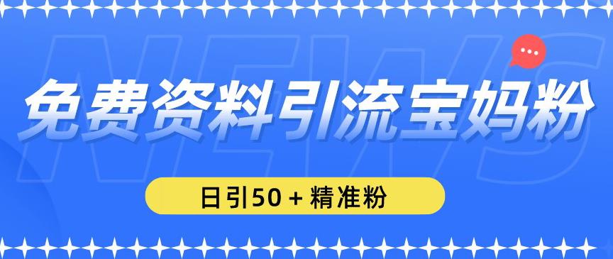 免费资料引流宝妈粉，日引50+精准粉【揭秘】-风淘社