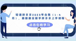 轻语拼多多2023年合集(1-4月),最新最全新手拼多多上手课程-风淘社