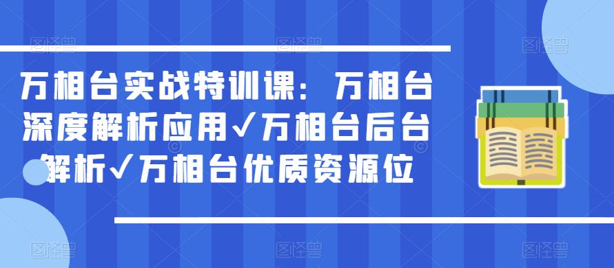 万相台实战特训课：万相台深度解析应用✔万相台后台解析✔万相台优质资源位-风淘社