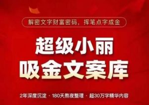 超级小丽·吸金文案库,解密文字财富密码,挥笔点字成金,超30万字精华内容-风淘社
