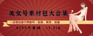 美女号素材包大合集，8000多个素材，一步到位助力男粉号！-风淘社