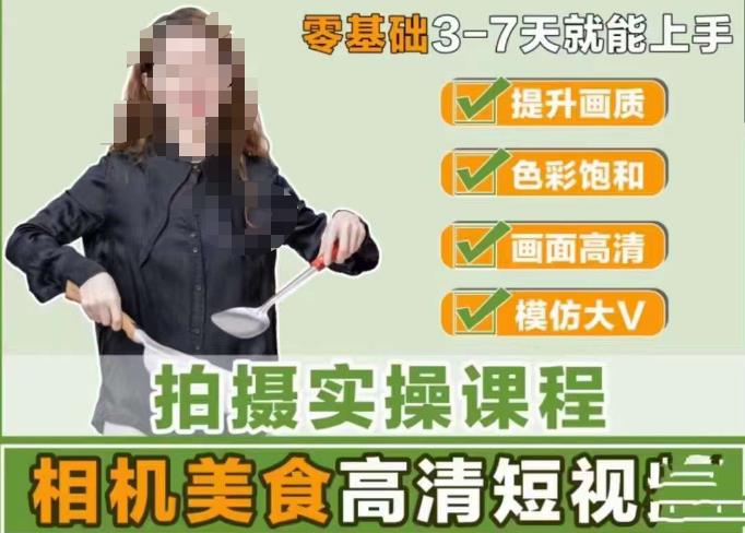 宋大大-相机美食高清短视频教学,零基础3-7天就能快速上手,掌握用单反或者微单拍摄美食短视频-风淘社