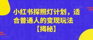 小红书探照灯计划，适合普通人的变现玩法【揭秘】-风淘社