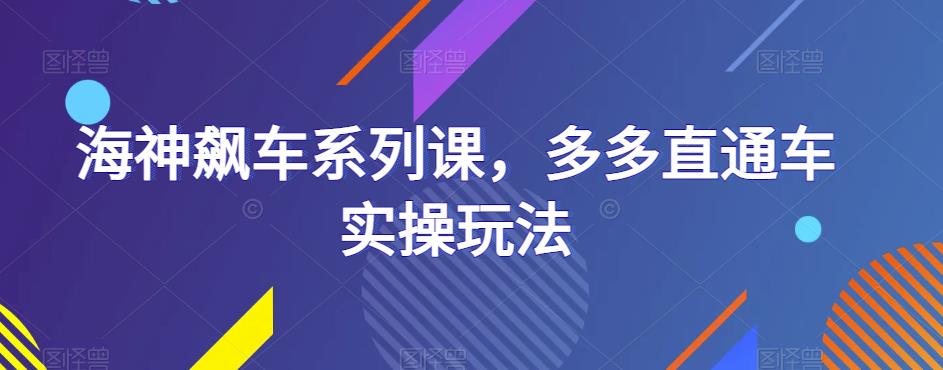 海神飙车系列课,多多直通车实操玩法-风淘社