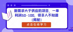 新需求大于供应的项目,一单利润50-100,很多人不知道【揭秘】-风淘社