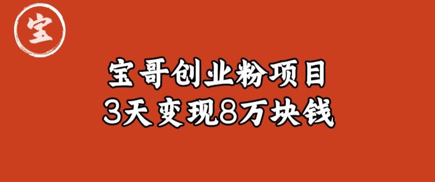 宝哥IP图文创业粉引流项目实战分享：单个账号3天涨粉1万，变现8万块钱（图文教程）【揭秘】-风淘社