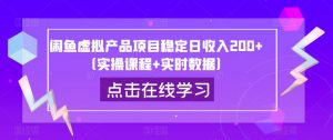 闲鱼虚拟产品项目稳定日收入200+(实操课程+实时数据)-风淘社