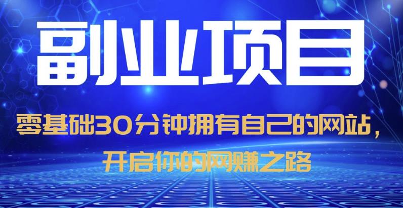 零基础30分钟拥有自己的网站,日赚1000+,开启你的网赚之路-风淘社